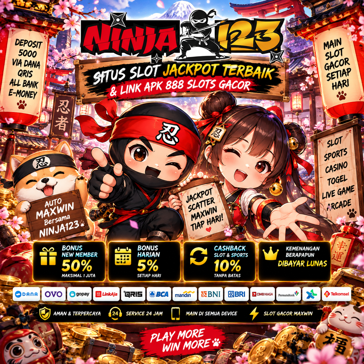 NINJA123 banner