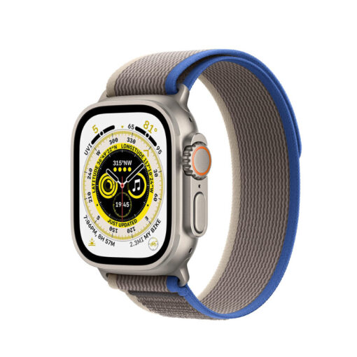 Apple Watch Ultra Titanium Case with Blue/Grey Trail Loop